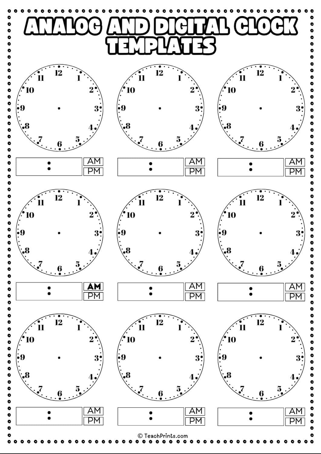 10 Free Printable Clock Face Worksheets Teach Prints 10 Free Printable Clock Face Worksheets Teach Prints