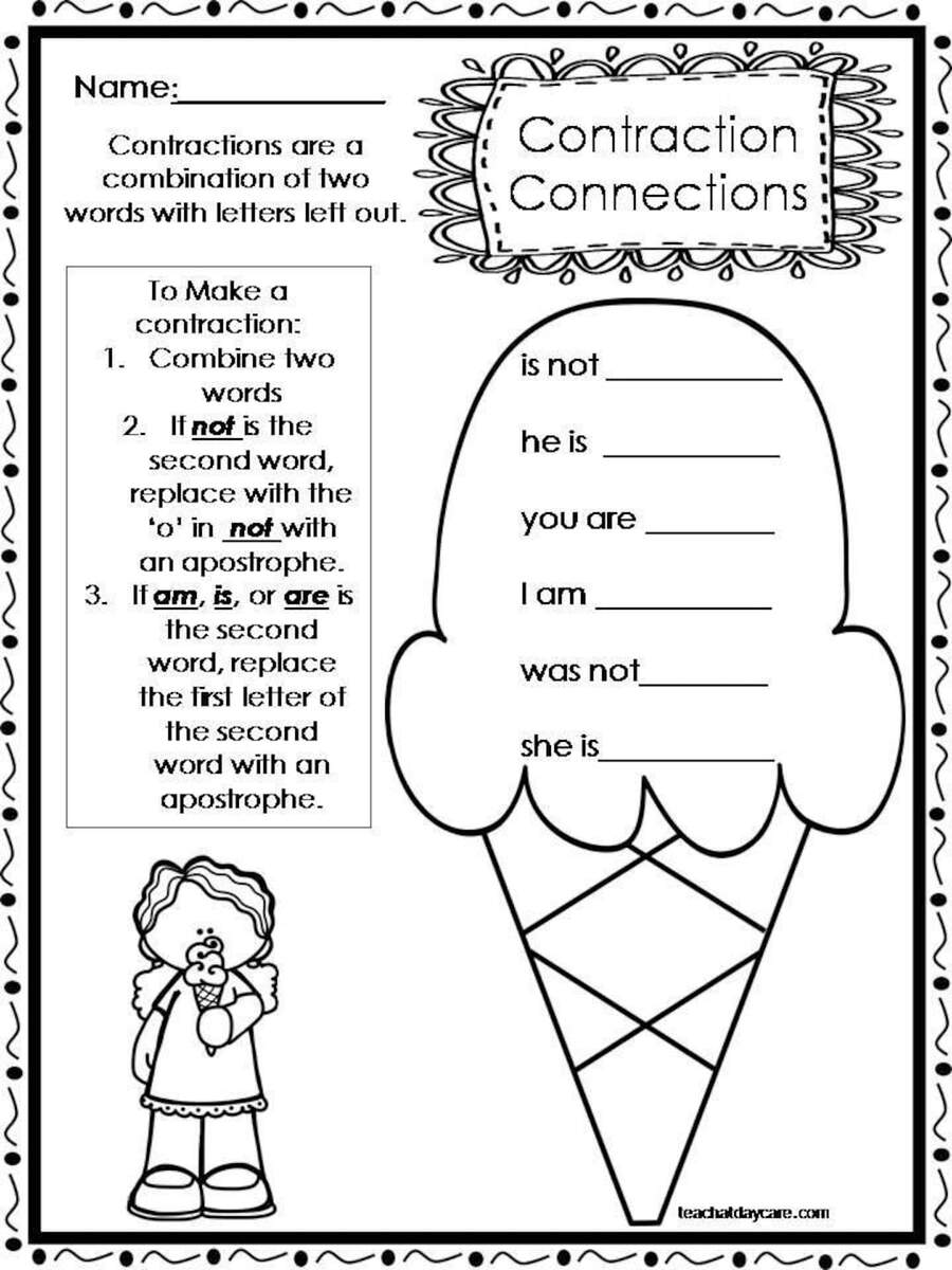 FREE Printable Contraction Practice Worksheets