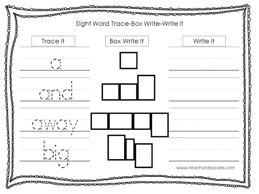10 Printable Dolch Pre Primer Sight Words Trace It Box Write It Write It Worksheets Preschool Prek Handwriting And Spelling Activity Etsy Israel 10 Printable Dolch Pre Primer Sight Words Trace It Box Write It Write It Worksheets Preschool Prek Handwriting And Spelling Activity Etsy Israel