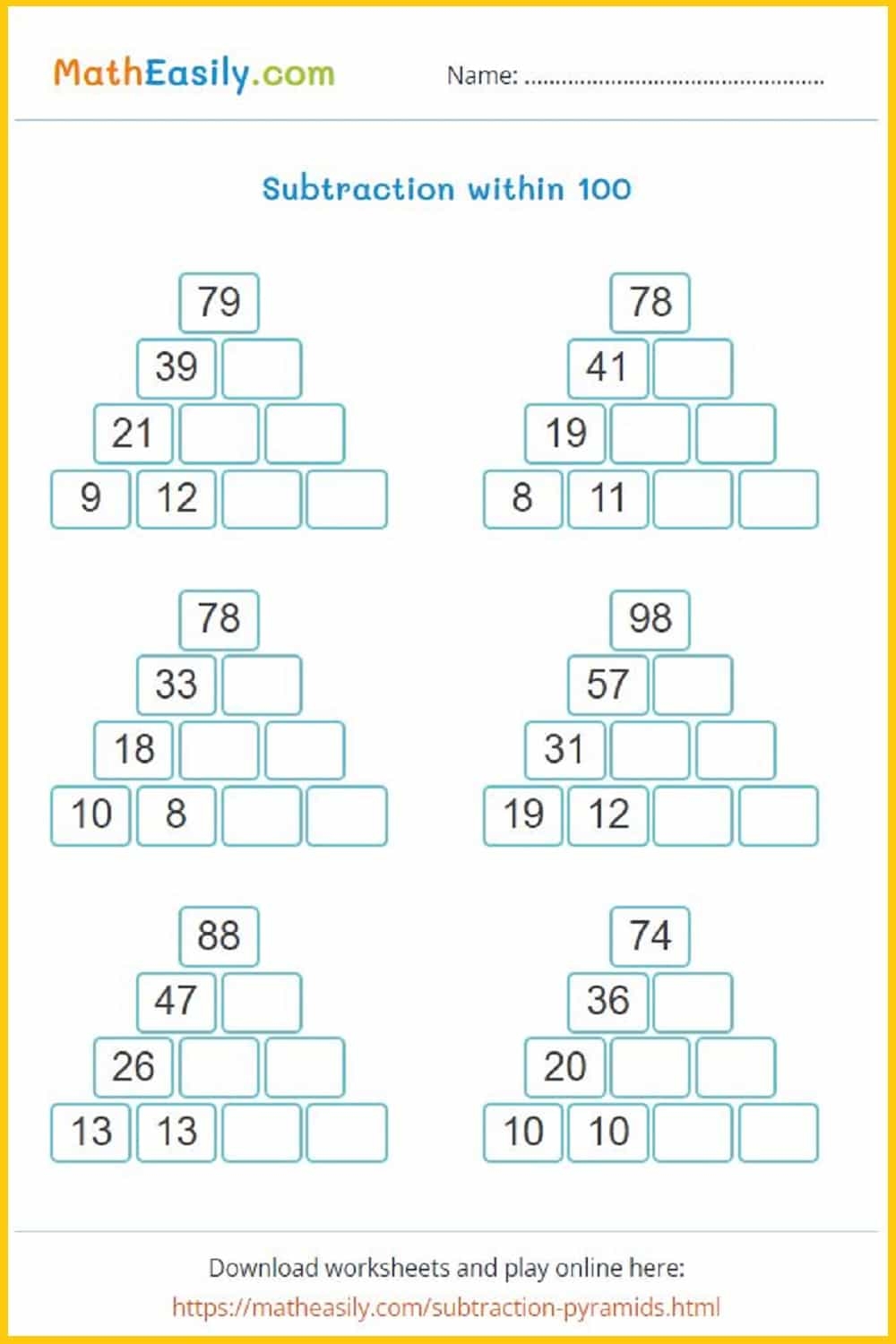 100 Math Subtraction Worksheets PDF Free Download Subtraction Math Worksheets Pdf Printable Math Champions