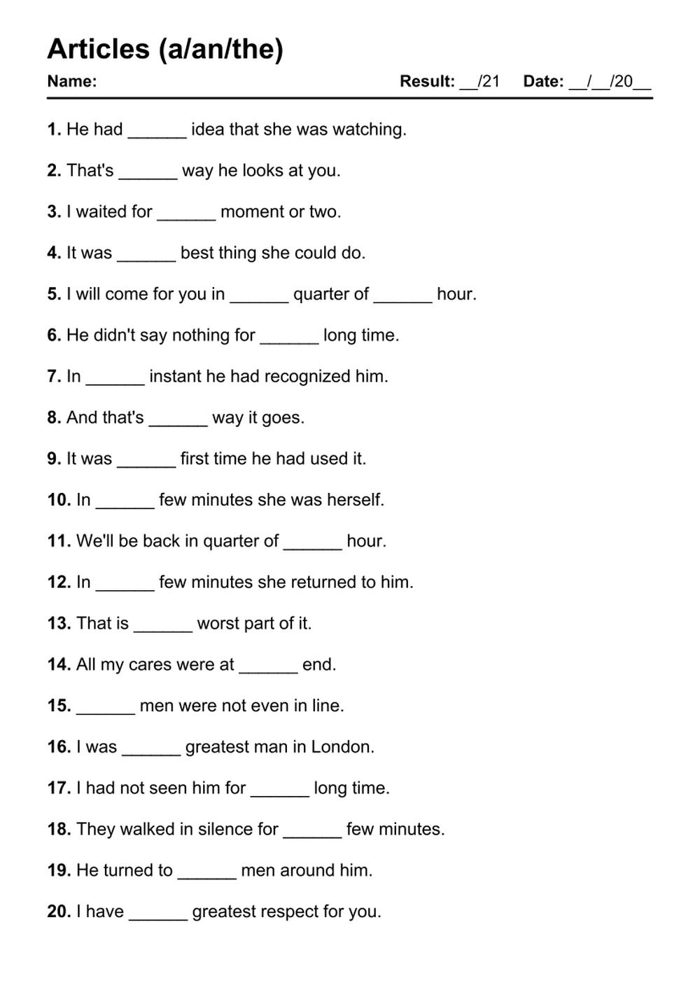 101 Articles PDF Worksheets With Answers 2145 Exercises Grammarism 101 Articles PDF Worksheets With Answers 2145 Exercises Grammarism