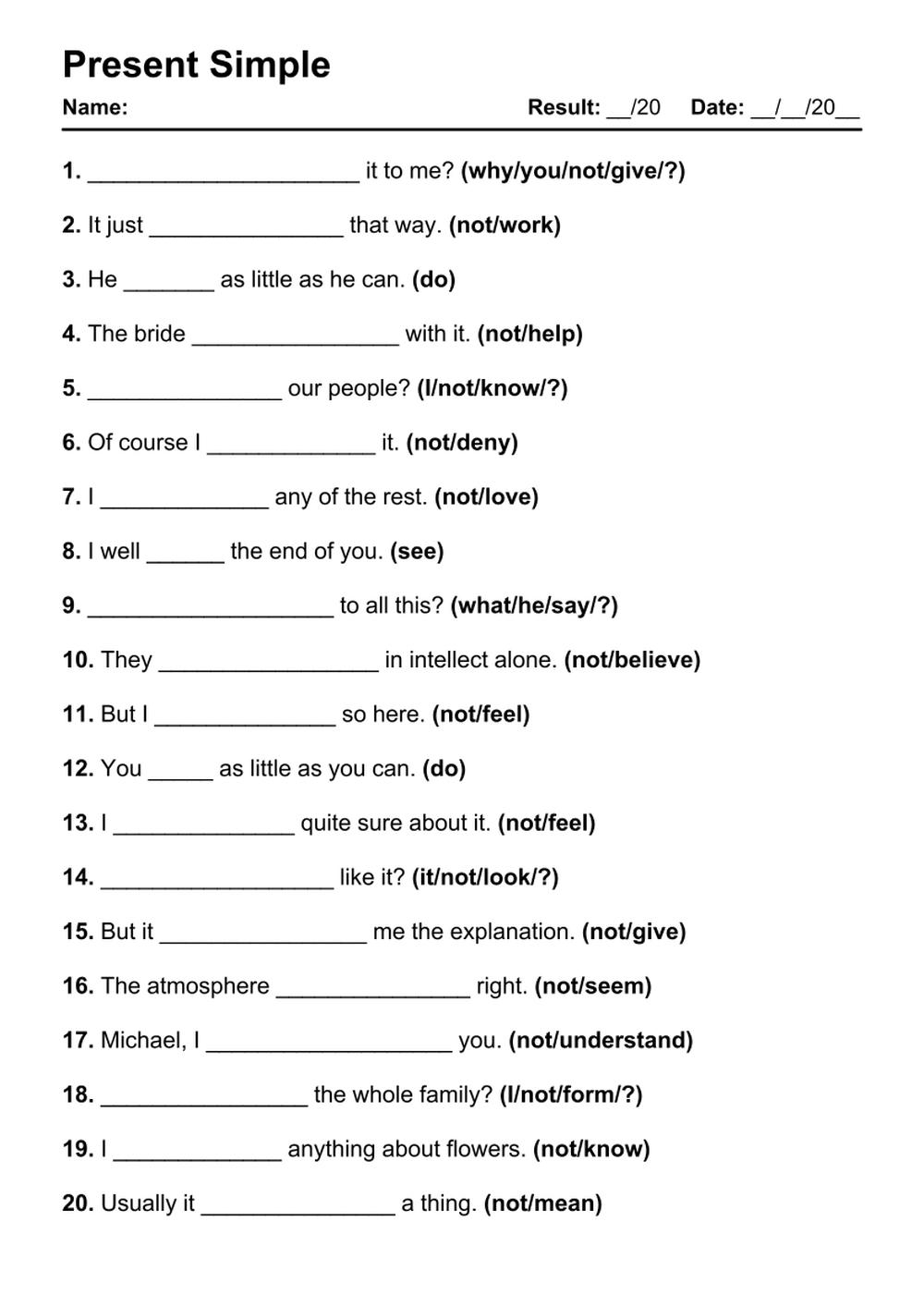 101 Present Simple PDF Worksheets With Answers Grammarism 101 Present Simple PDF Worksheets With Answers Grammarism