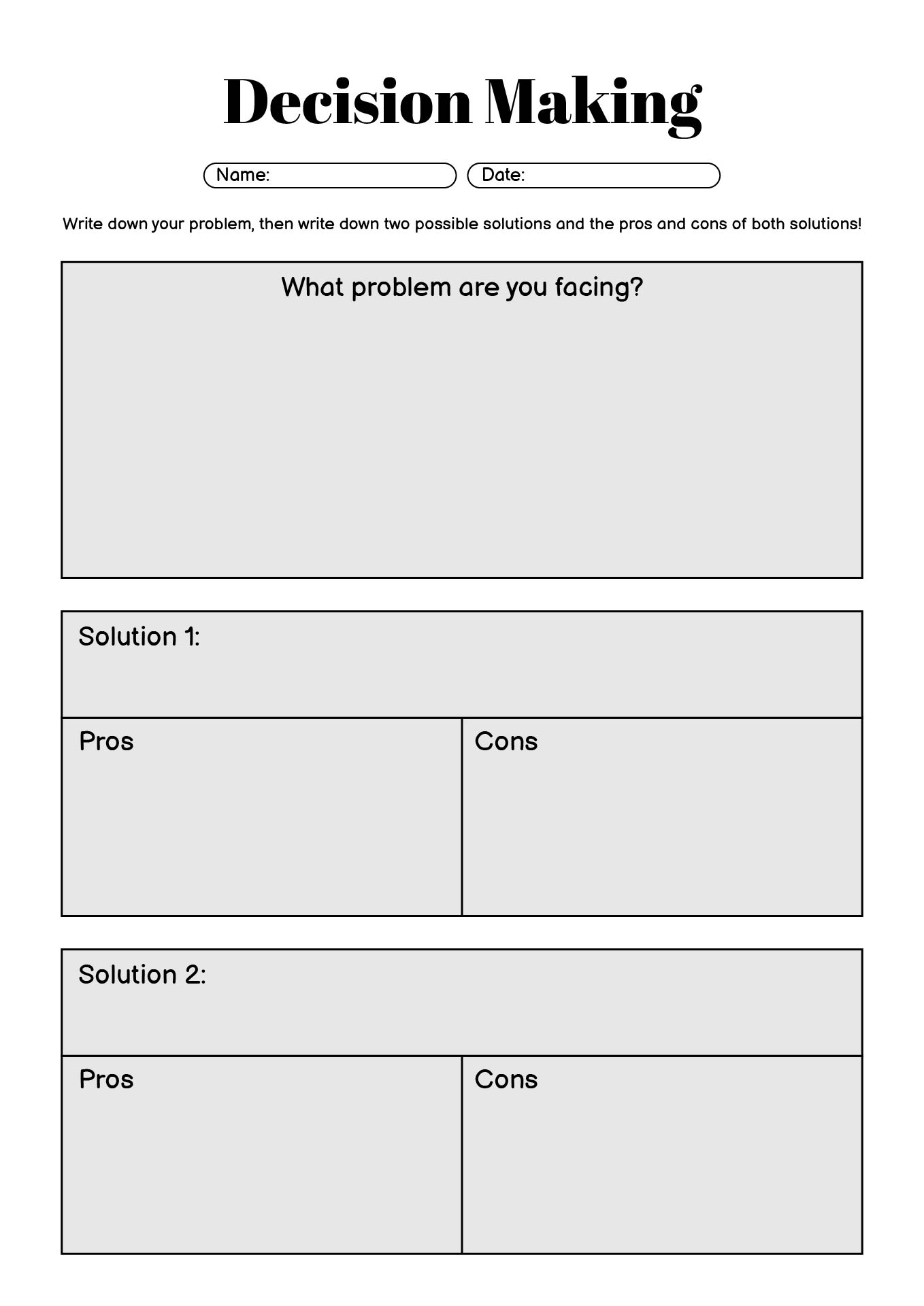 11 Decision Making Worksheets For Teens Free PDF At Worksheeto 11 Decision Making Worksheets For Teens Free PDF At Worksheeto