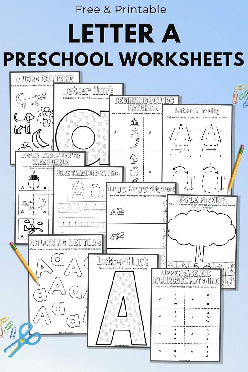 11 Letter A Worksheets For Preschool K Free Printables Literacy Learn Free Letter A Alphabet Learning Worksheet For Preschool