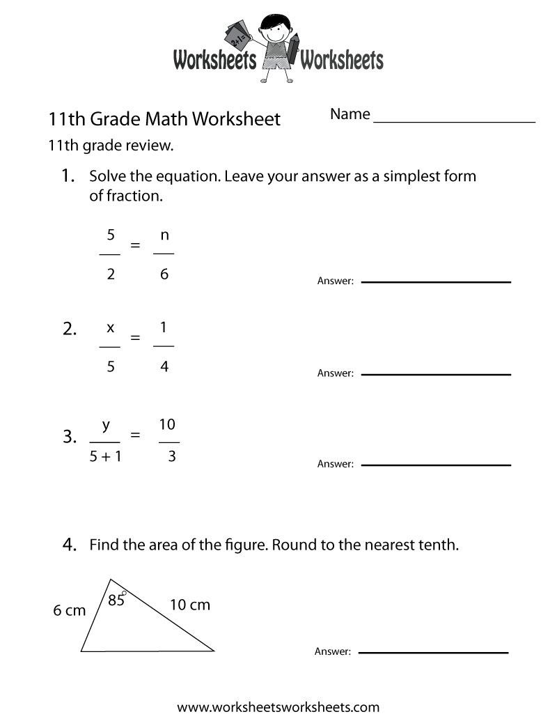 11th Grade Math Review Worksheet Worksheets Worksheets Eleventh Grade Math Practice Worksheet Worksheets Worksheets