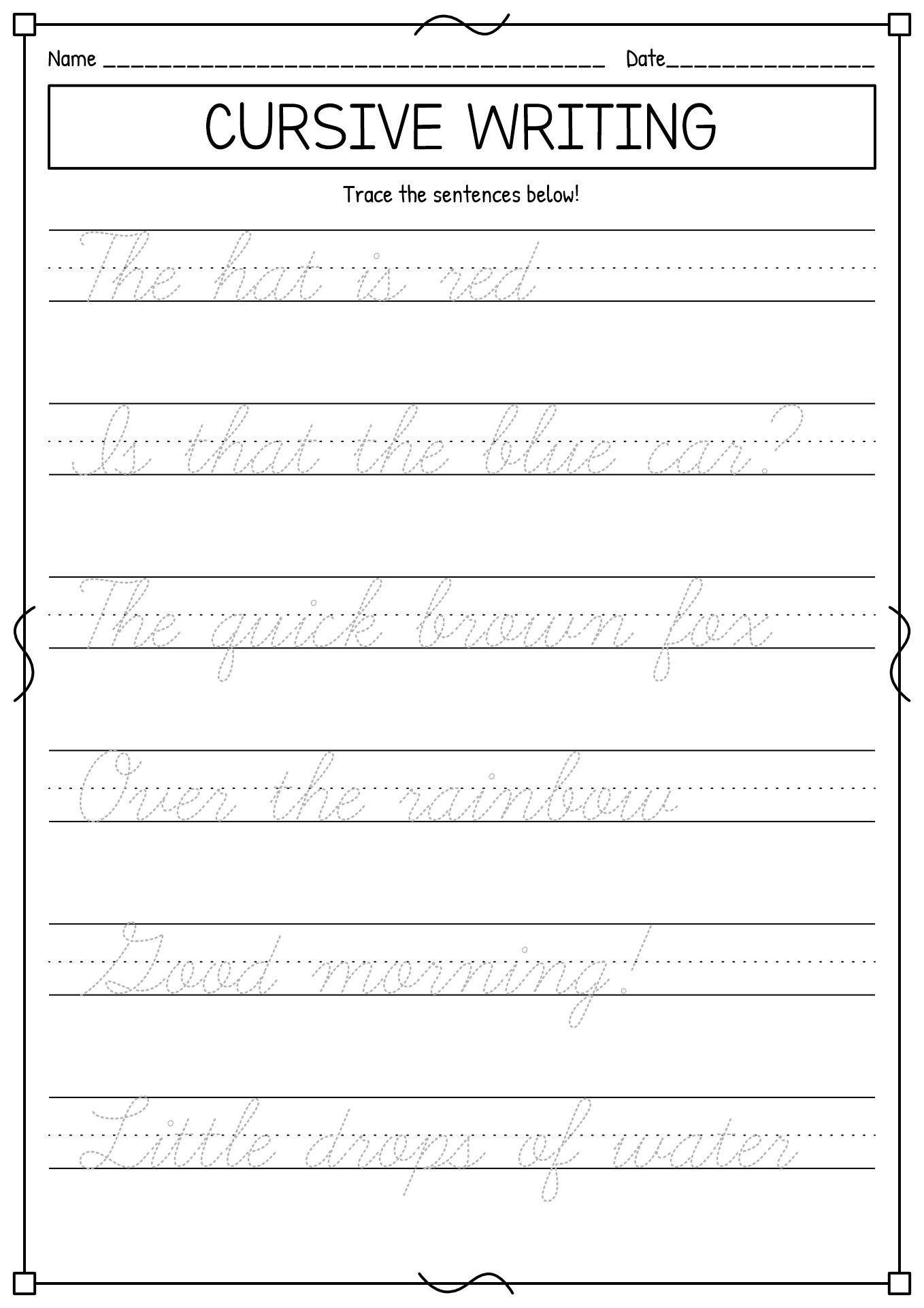 Printable Cursive Handwriting Worksheets Practice Letters Free Printables Lettering SVG Files Tools Apps