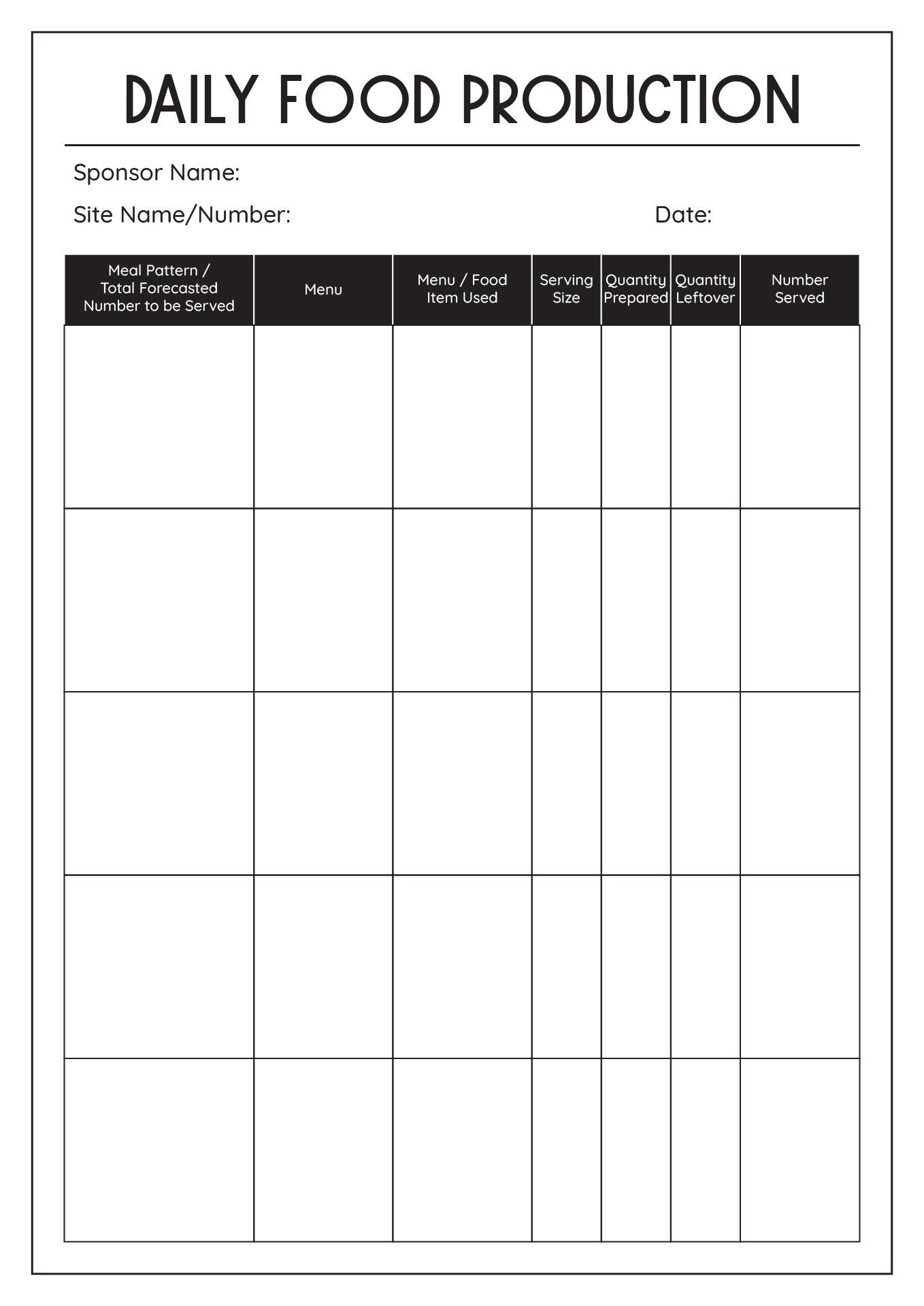12 Food Production Worksheet Template Free PDF At Worksheeto 12 Food Production Worksheet Template Free PDF At Worksheeto