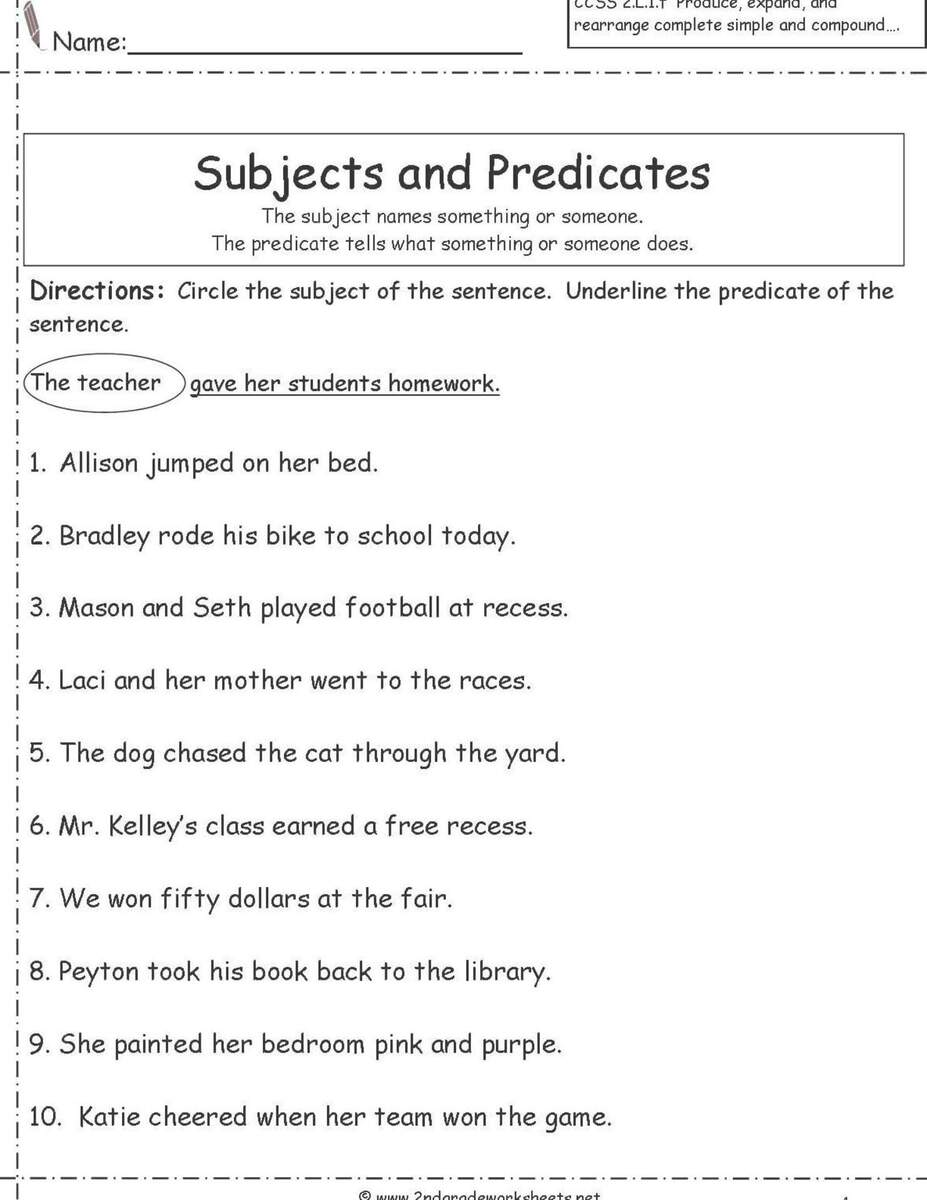 12 Subject And Predicate Ideas Subject And Predicate Predicates 4th Grade Writing