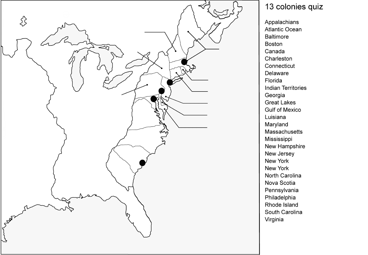 13 Colonies Map Quiz Coloring Page Free Printable 13 Colonies Map Quiz Coloring Page Free Printable