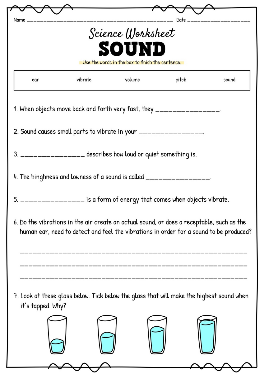 13 Science Worksheets Light And Sound Free PDF At Worksheeto Physical Science Worksheets And Handouts