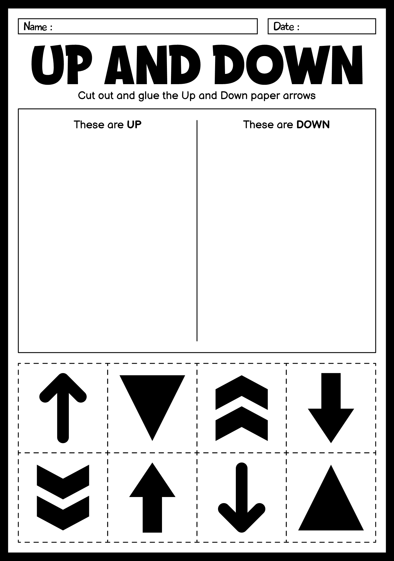 16 Up And Down Worksheets Preschool Free PDF At Worksheeto