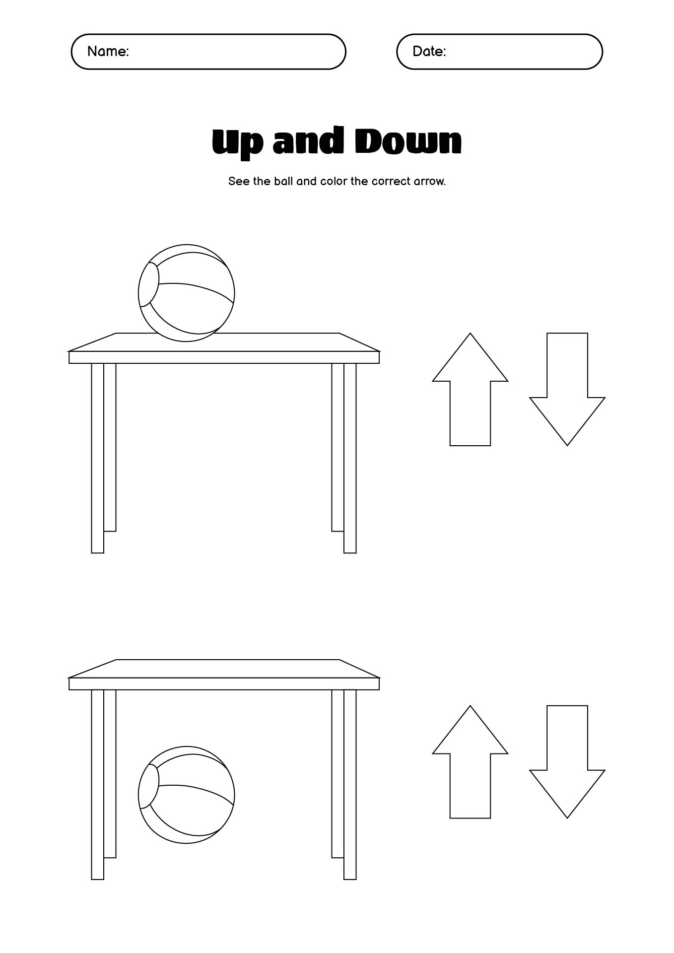 16 Up And Down Worksheets Preschool Free PDF At Worksheeto