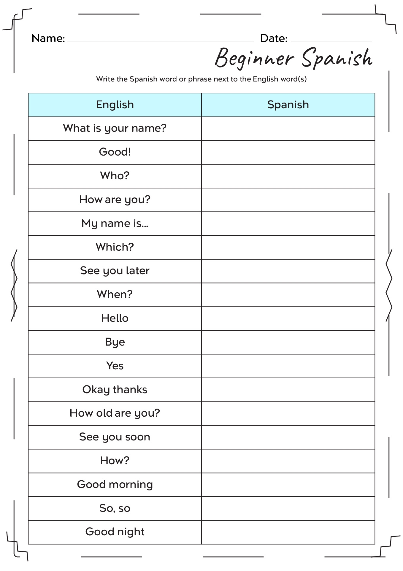 58 Spanish Worksheets Ideas Spanish Worksheets Learning Spanish Teaching Spanish