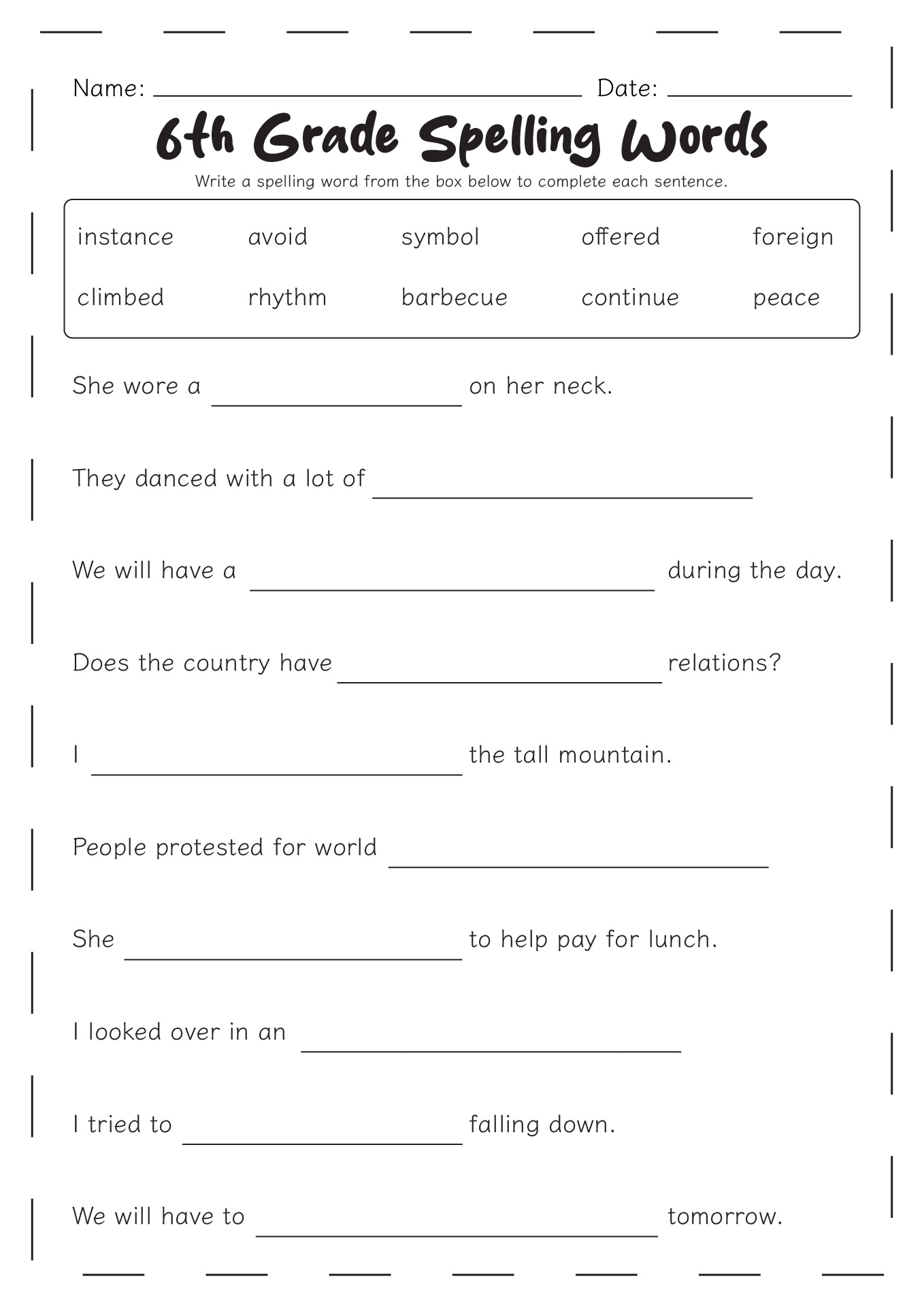 17 Sixth Grade Spelling Words Worksheets Free PDF At Worksheeto 17 Sixth Grade Spelling Words Worksheets Free PDF At Worksheeto