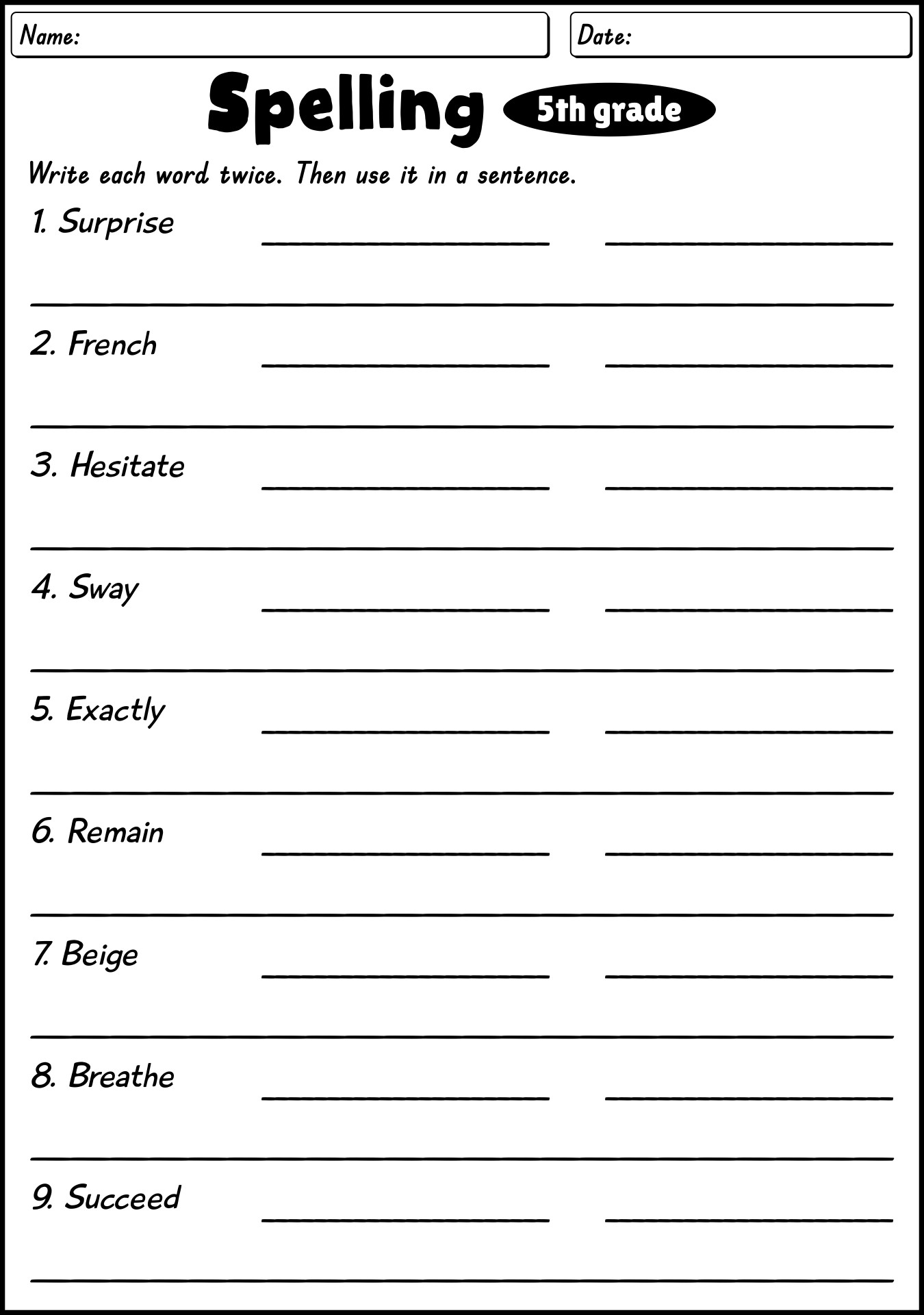 18 5th Grade Vocabulary Worksheets Printable Free PDF At Worksheeto
