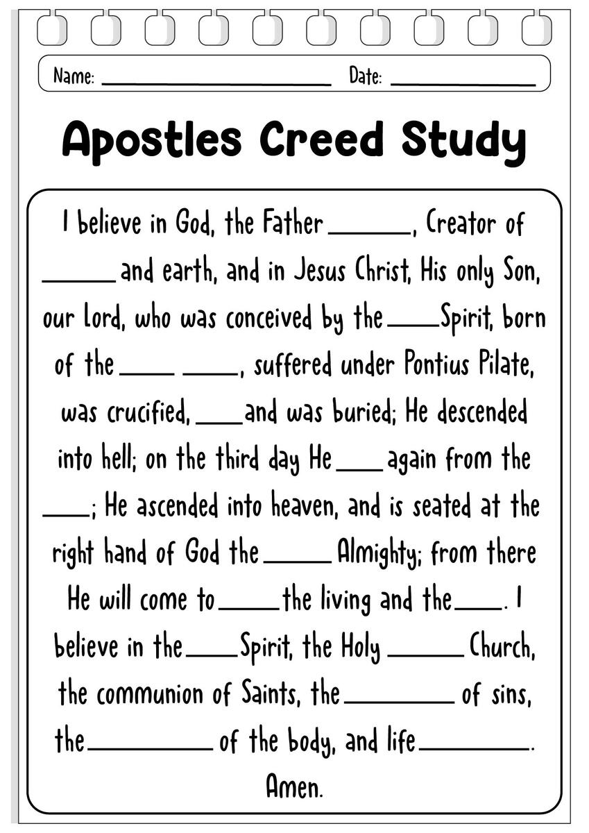 18 Apostles Creed Worksheet Free PDF At Worksheeto 18 Apostles Creed Worksheet Free PDF At Worksheeto