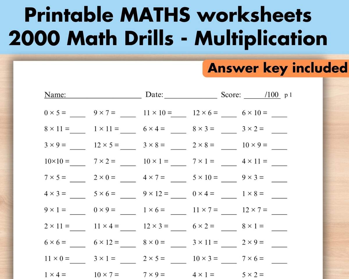20 Printable Multiplication Worksheets Maths Drills Fill In The Blanks Single Digit Multiplication Numbers 1 12 Answers Included Etsy Israel 20 Printable Multiplication Worksheets Maths Drills Fill In The Blanks Single Digit Multiplication Numbers 1 12 Answers Included Etsy Israel