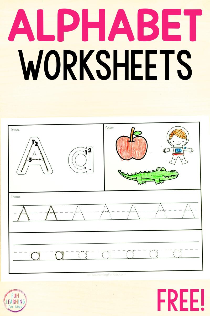 26 Alphabet Beginning Sounds Letter Tracing Worksheets