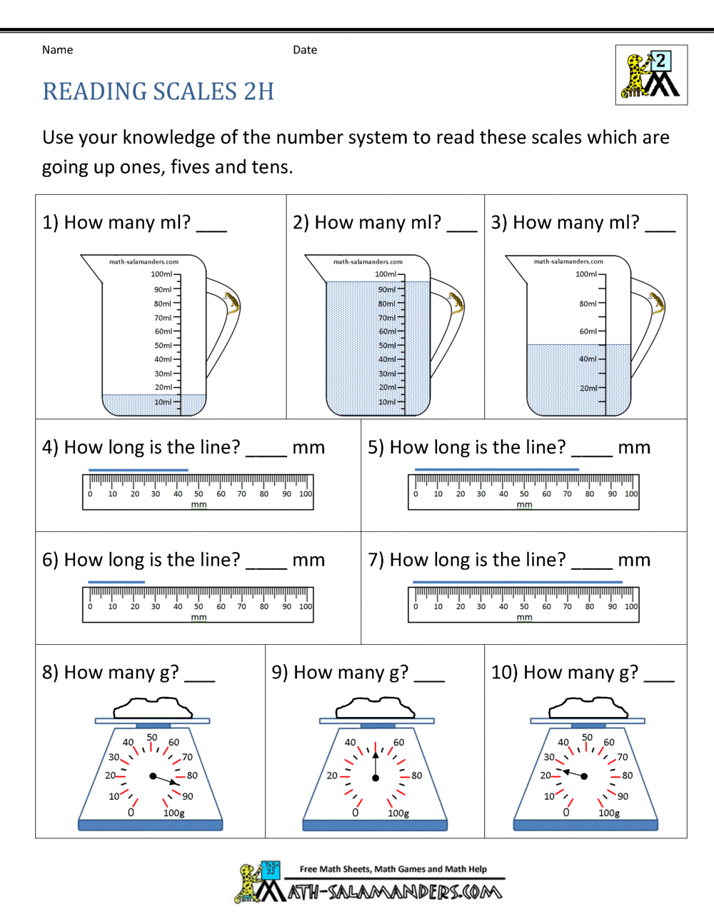 Measurement Math Worksheets Measuring Length