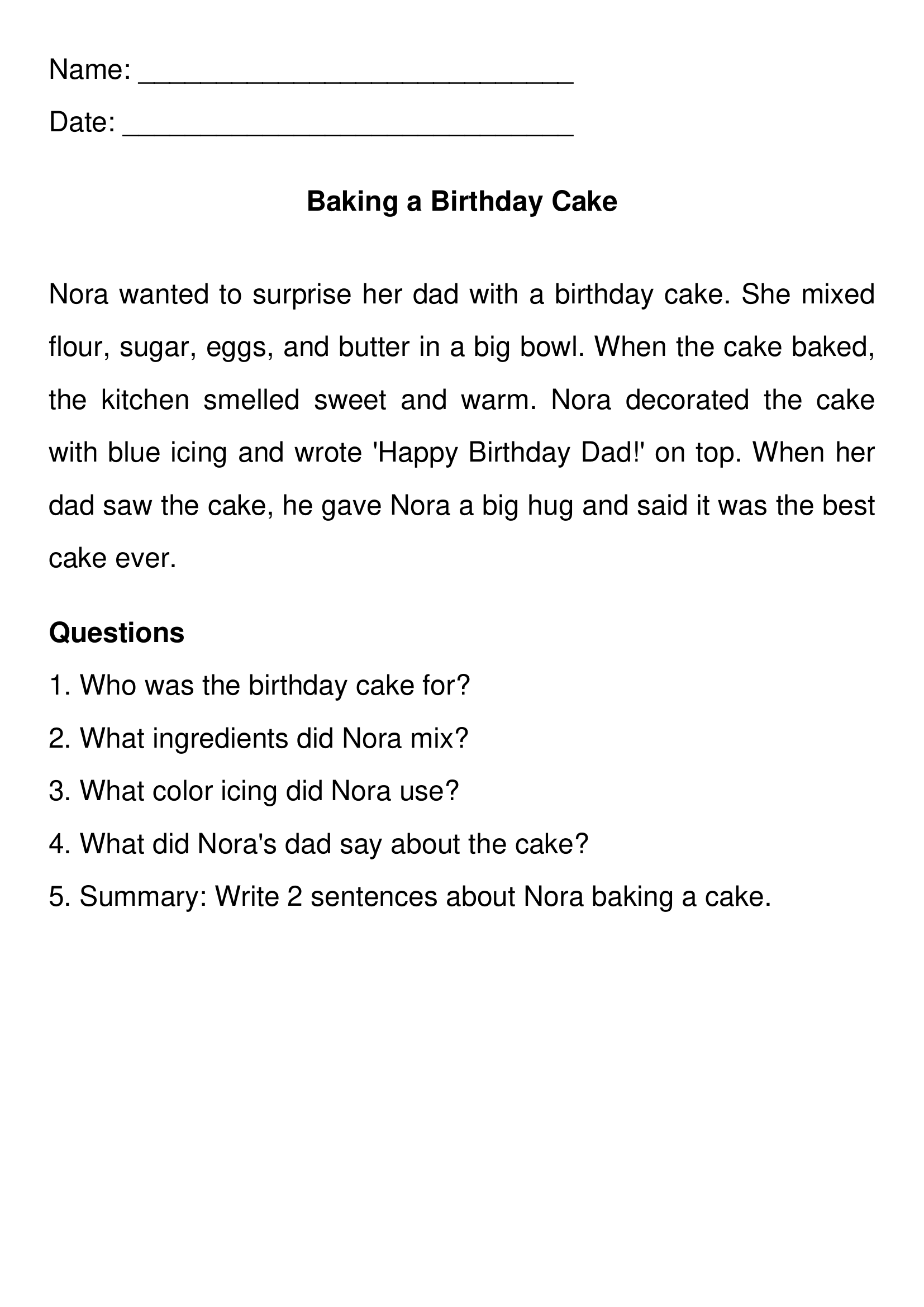 2nd Grade Reading Comprehension Worksheets Free Printable Passages Questions