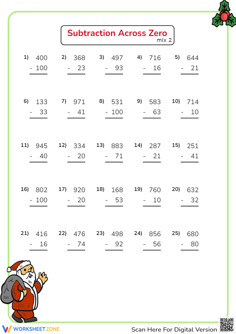 2nd Grade Subtraction Across Zeros Worksheets 2nd Grade Subtraction Across Zeros Worksheets