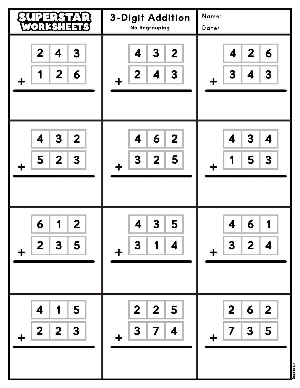 3 Digit Addition Worksheets Superstar Worksheets Addition 4 Digit Worksheets 3rd Grade