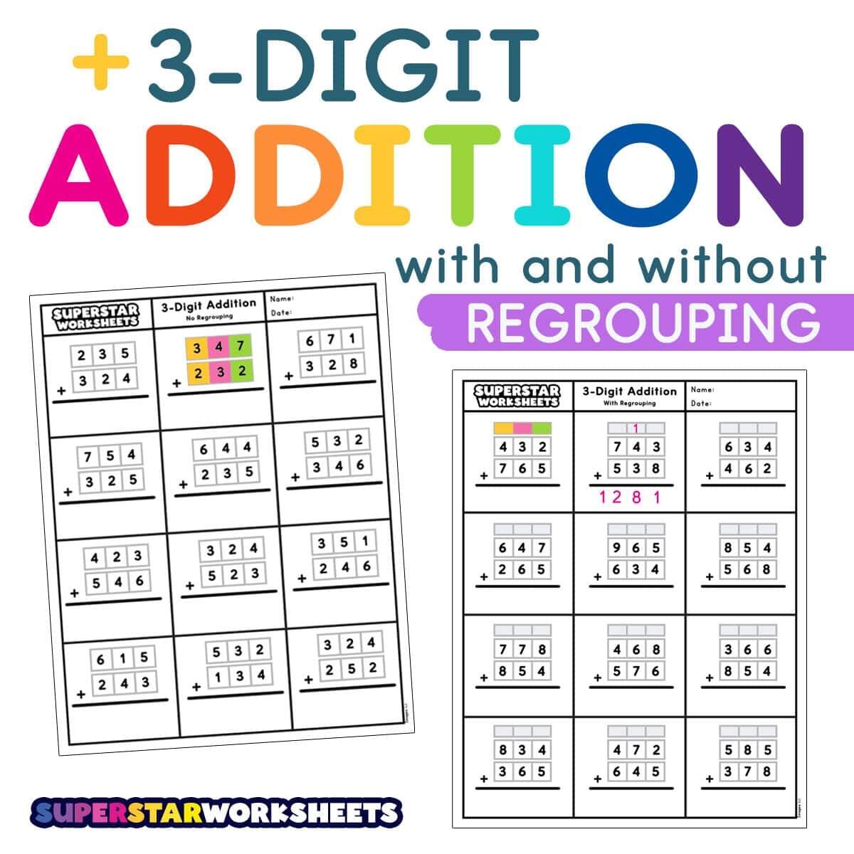 3 Digit Addition Worksheets Superstar Worksheets 3 Digit Addition Worksheets Superstar Worksheets