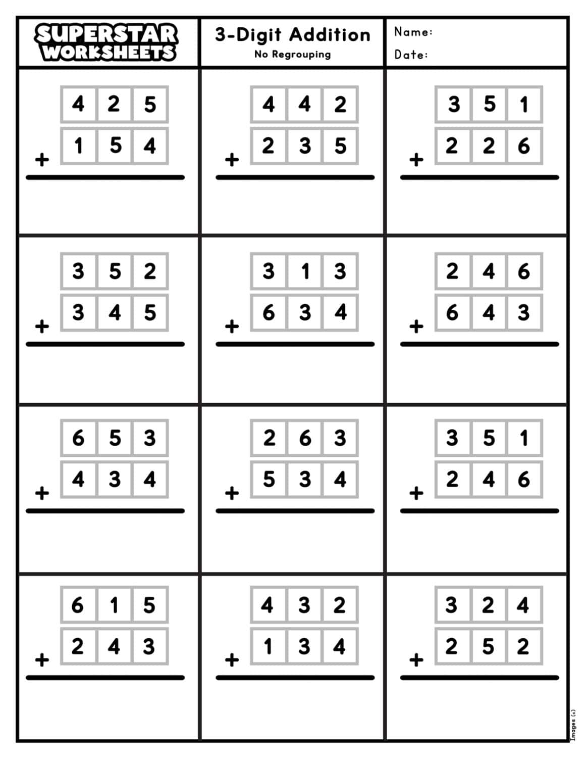 3 Digit Addition Worksheets Superstar Worksheets 3 Digit Addition Worksheets Superstar Worksheets