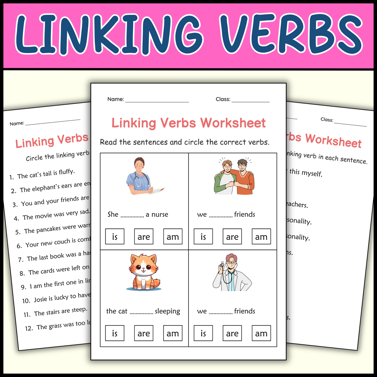 Linking Verbs And Helping Verbs 5 Worksheets Answer Key Grades 3 4 Made By Teachers