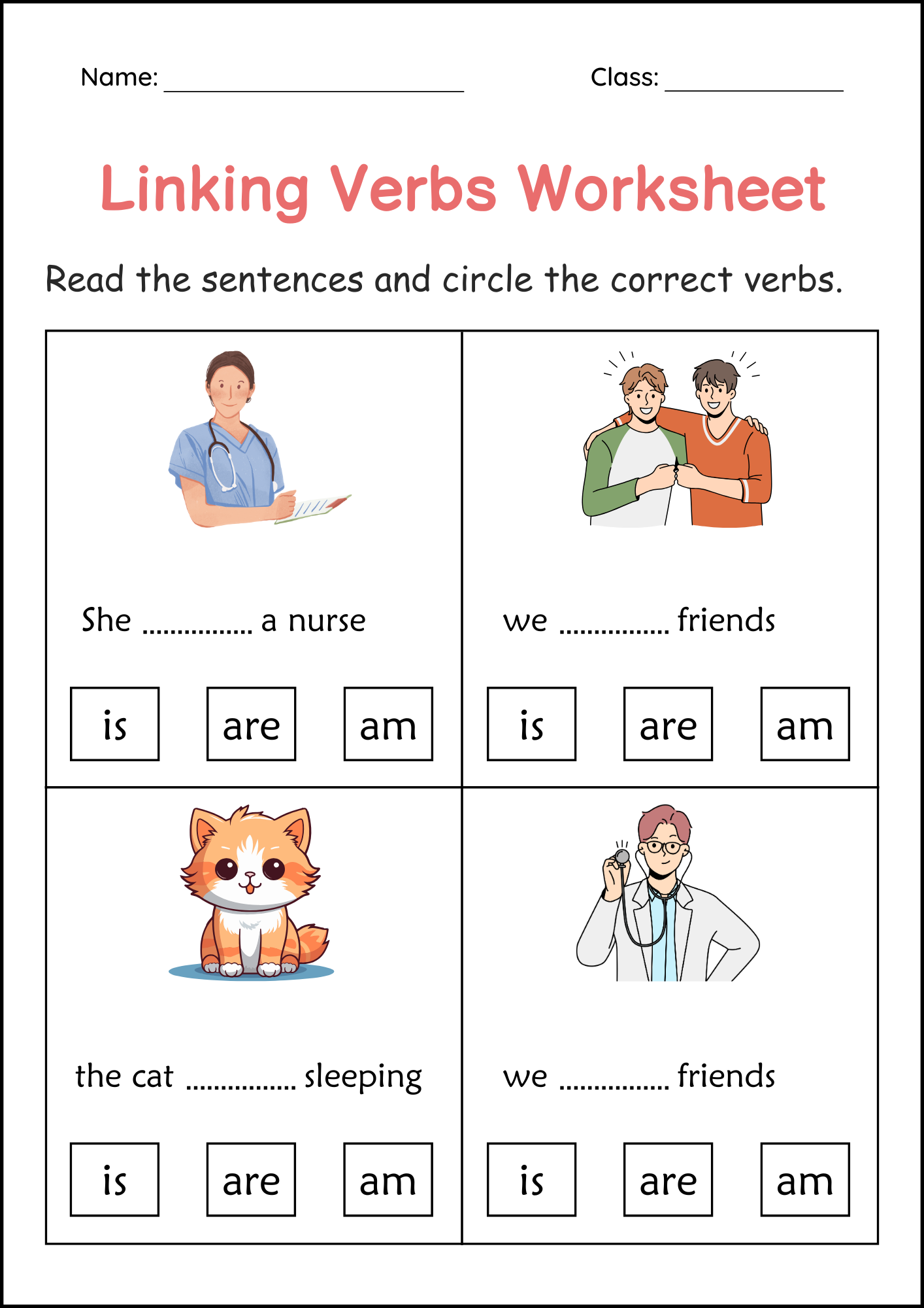 3rd Grade Linking Verb Grammar Worksheets Linking Verb Activities Made By Teachers
