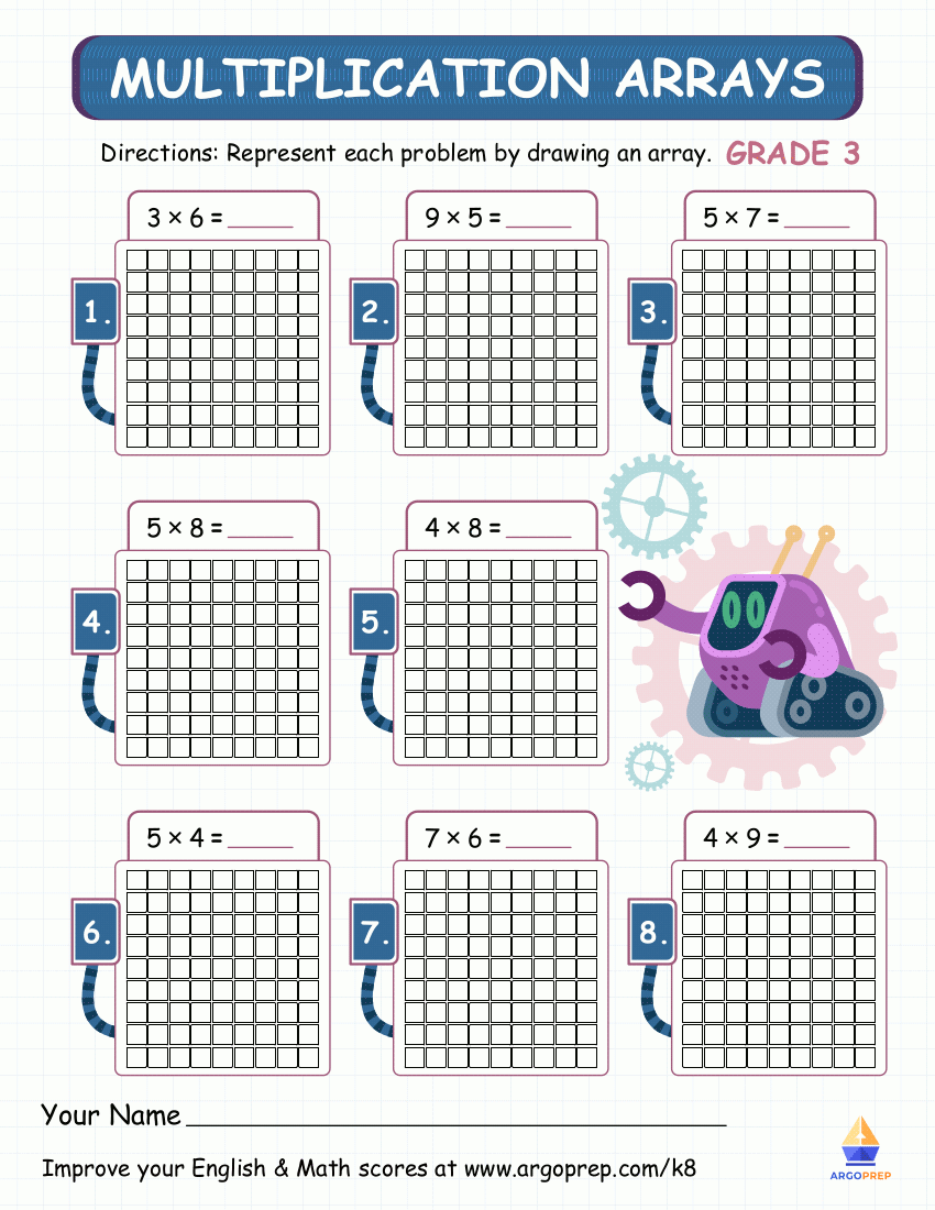 3rd Grade Numbers amp Operations Fractions Arrays Worksheets For Free ArgoPrep