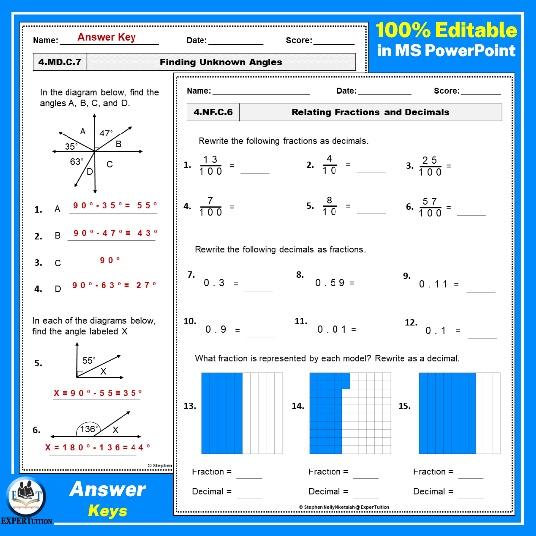 4th Grade Common Core Math Worksheets Common Core Math Assessments Made By Teachers