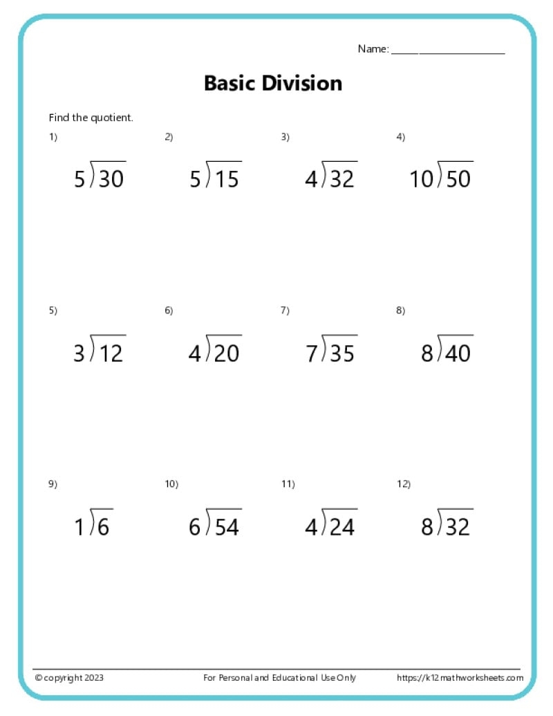4th Grade Math Worksheets