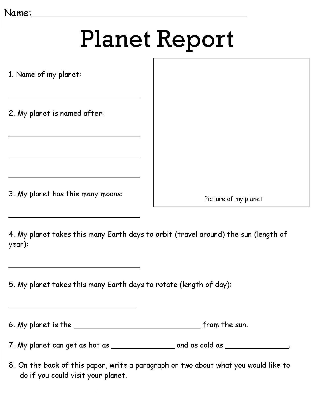 4th Grade Exciting Exercises Space Science Worksheets For Kids 3rd 4th Grade With Answer Key