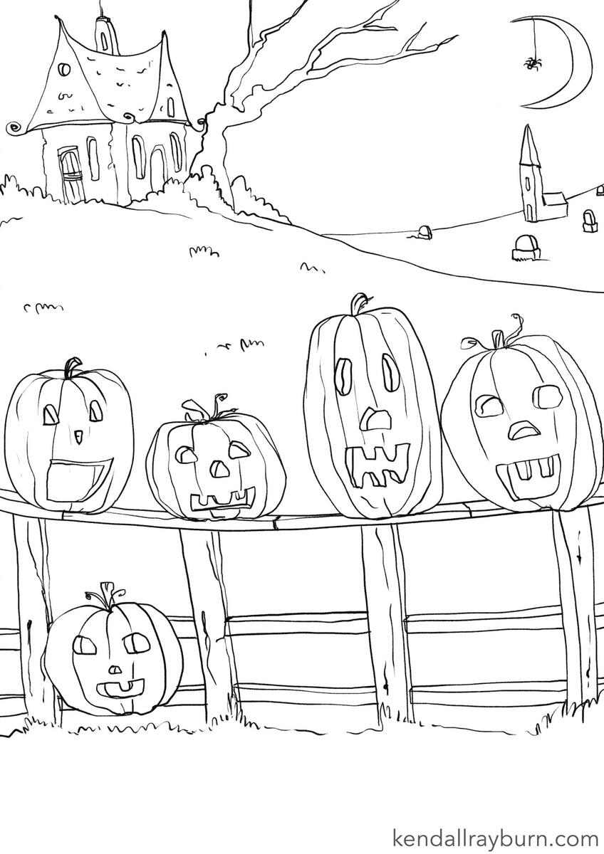 5 Little Pumpkins Coloring Sheet ColoringwithKR 5 Little Pumpkins Coloring Sheet ColoringwithKR