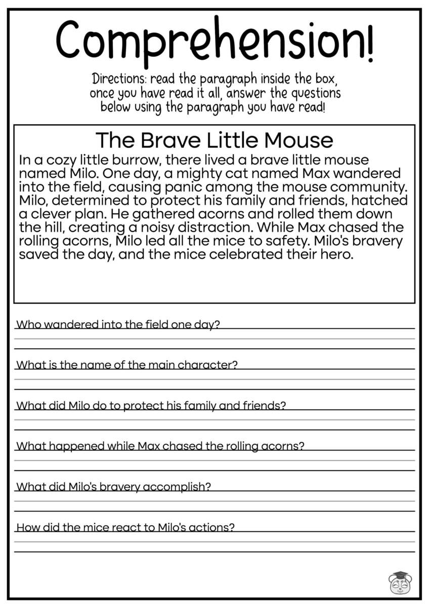 5 Printable Reading Comprehension English Worksheets Ages 4 7 KG1 Worksheets Library