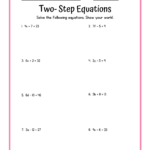 50 Two Step Equations Worksheet Samples To Download In PDF