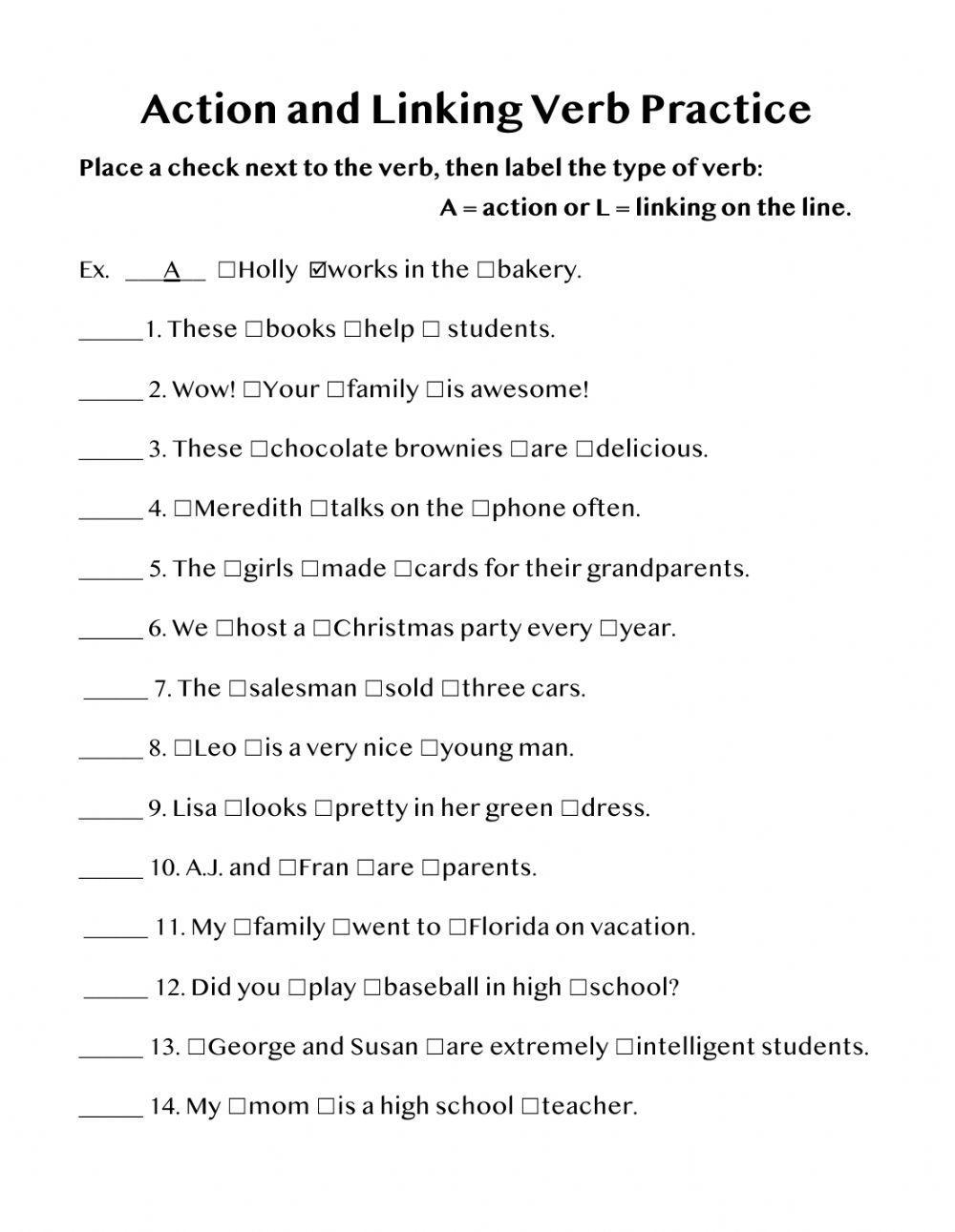 PeriodicMemorable 5th Grade English Worksheets Linking Verbs Worksheets Library