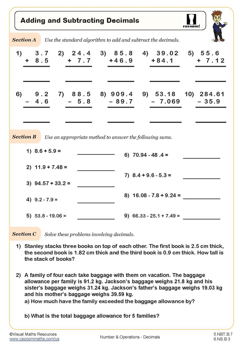 5th Grade Math Worksheets PDF Printable PDF Worksheets Cazoom Math