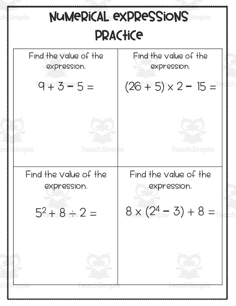 6th Grade Algebraic Expressions Student Guided Notes By Teach Simple Expressions And Equations 6th Grade