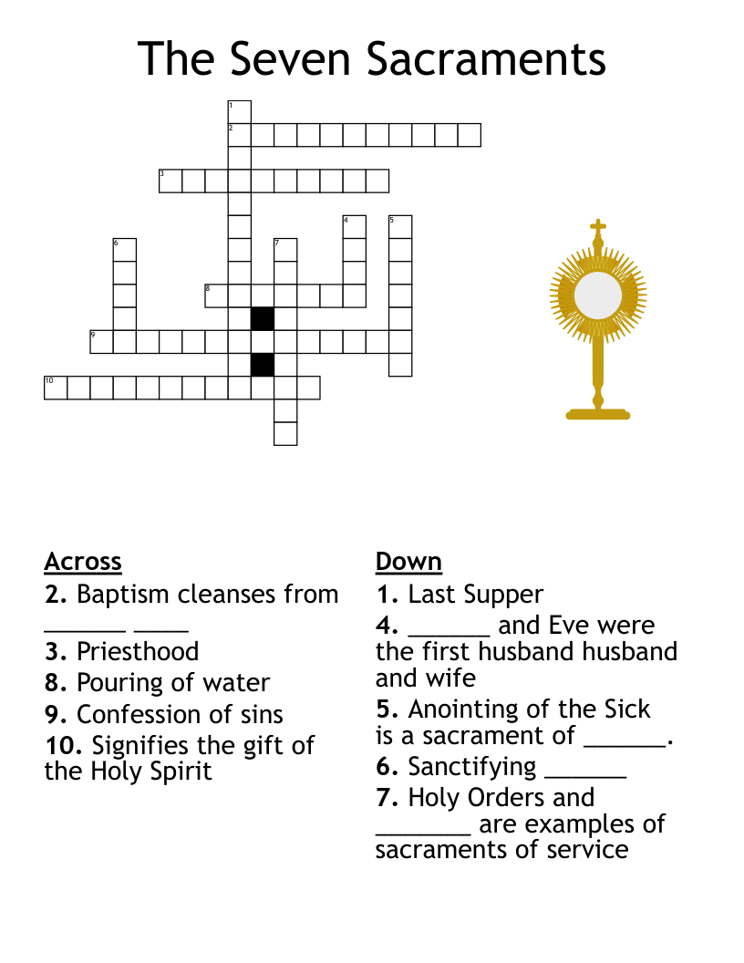 7 Sacraments Word Search WordMint
