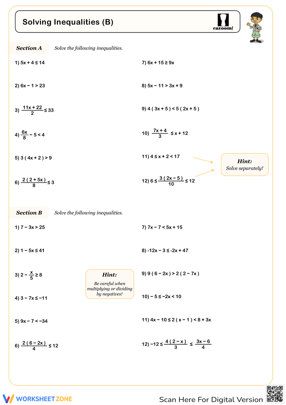 7th Grade Inequalities Worksheets Printable 7th Grade Inequalities Worksheets Printable