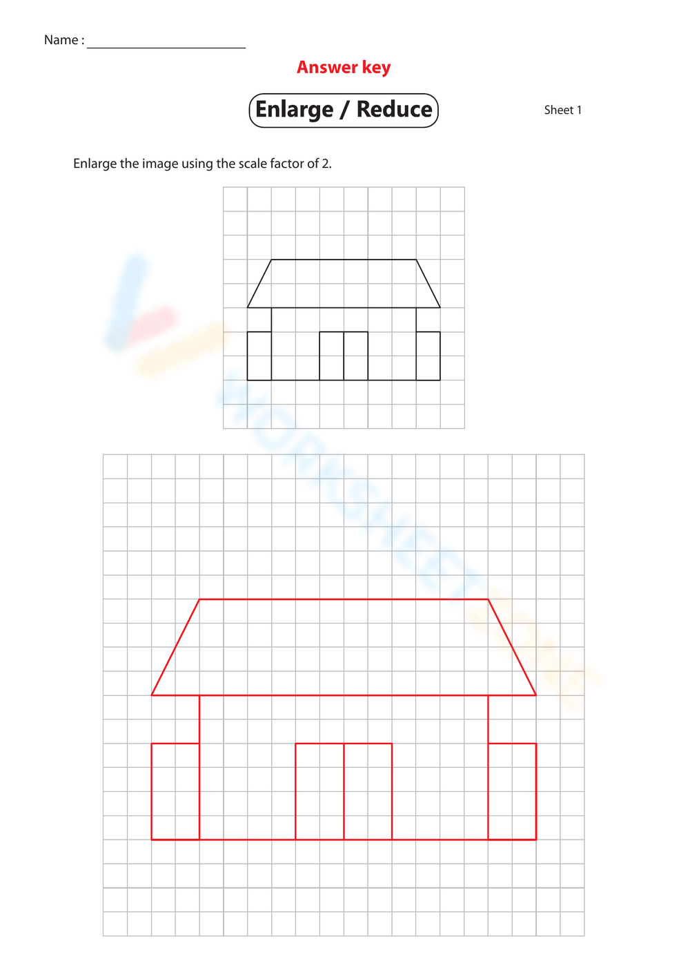 8th Grade Scale Factor Worksheets Enlargement B Worksheet Printable PDF Worksheets