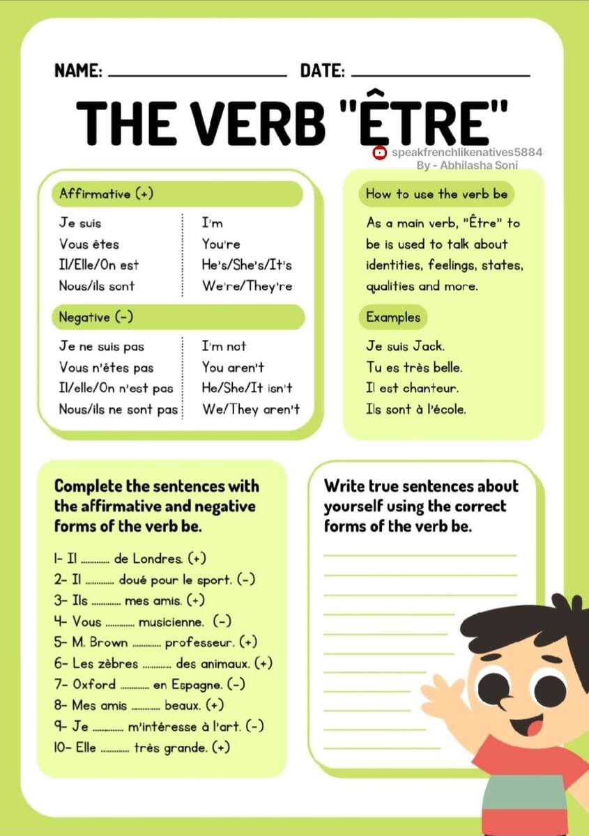 A1 French Worksheets