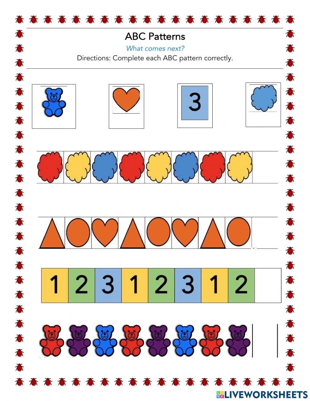ABC Patterns Worksheet Worksheets Library ABC Patterns Worksheet Worksheets Library