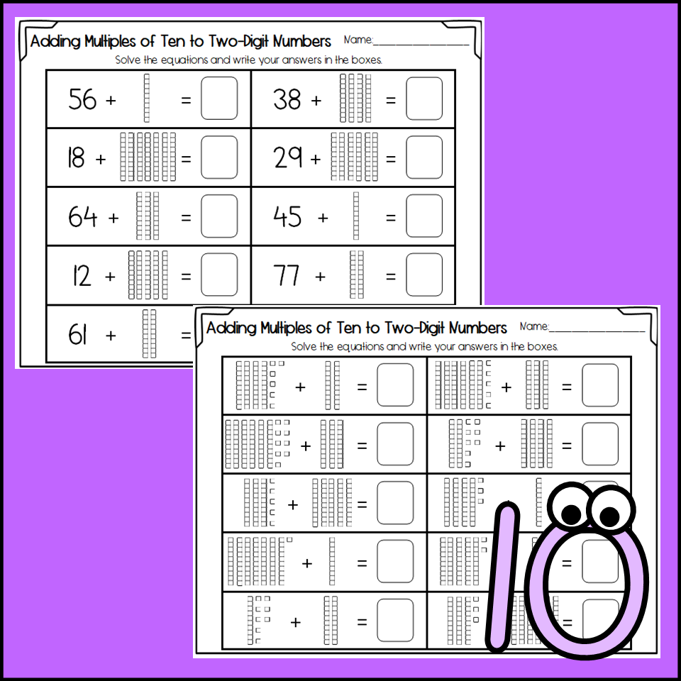 Adding Multiples Of Ten To A Two Digit Number Worksheets Made By Teachers Adding Multiples Of Ten To A Two Digit Number Worksheets Made By Teachers