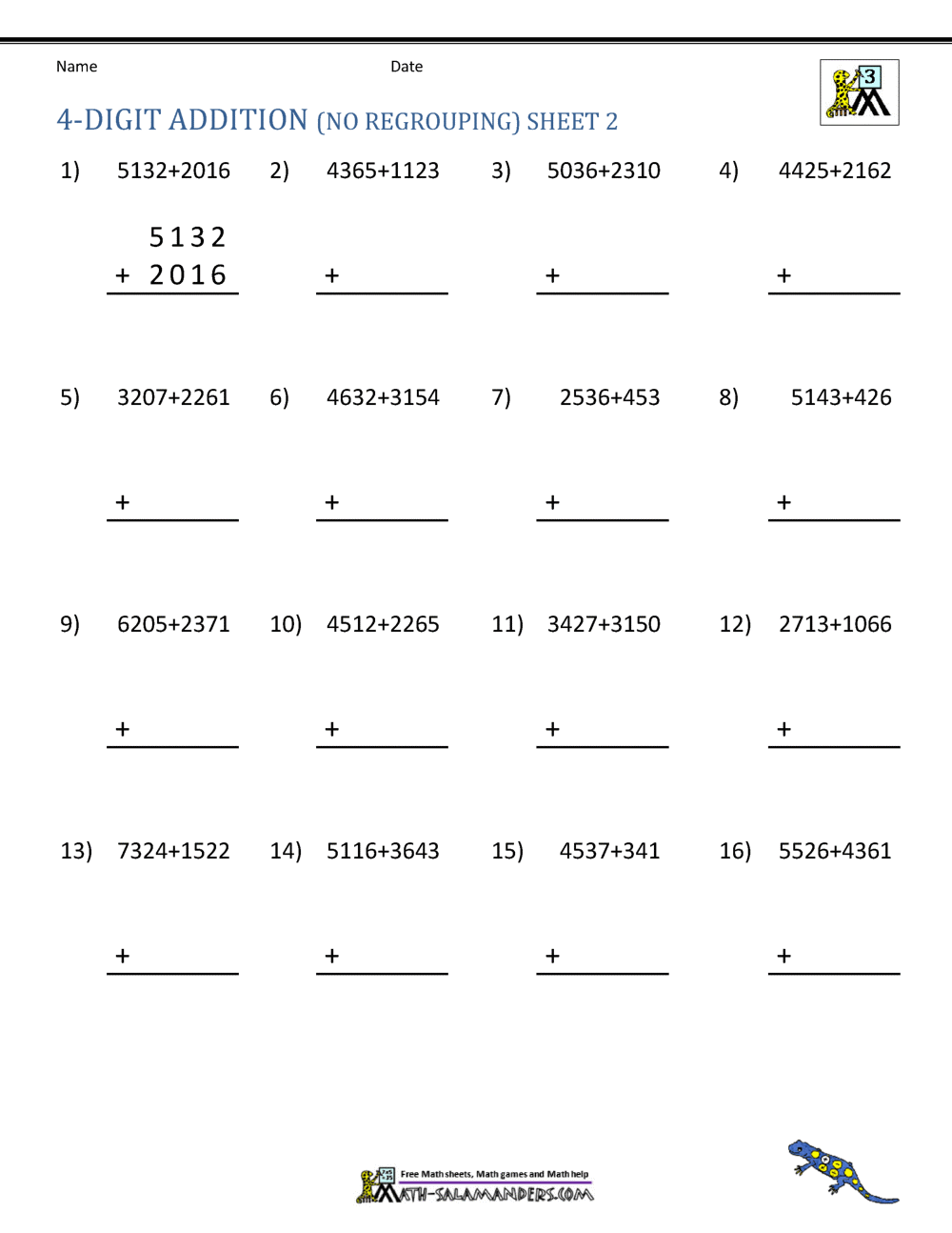 Addition 4 Digit Worksheets 3rd Grade Addition 4 Digit Worksheets 3rd Grade