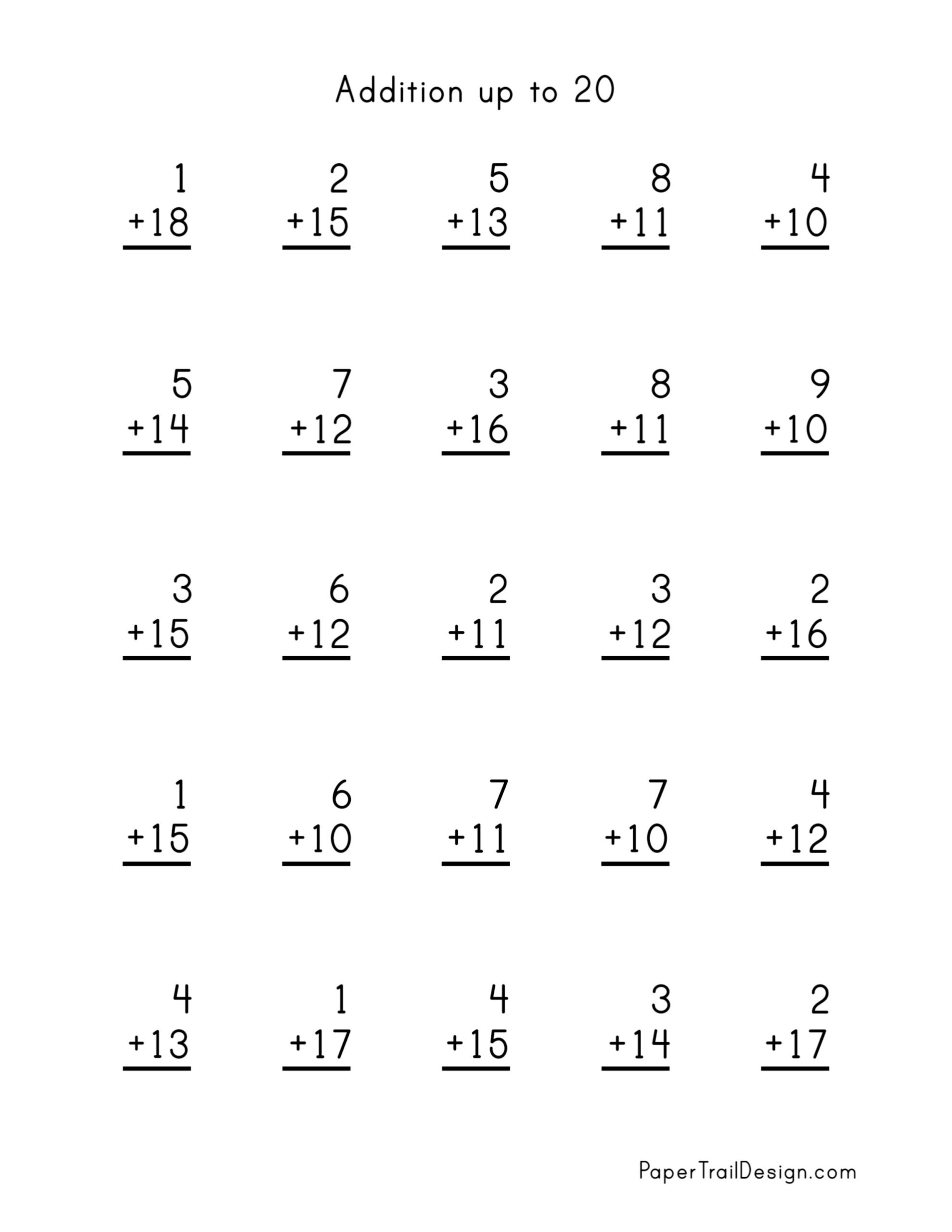 Addition Drills Superstar Worksheets