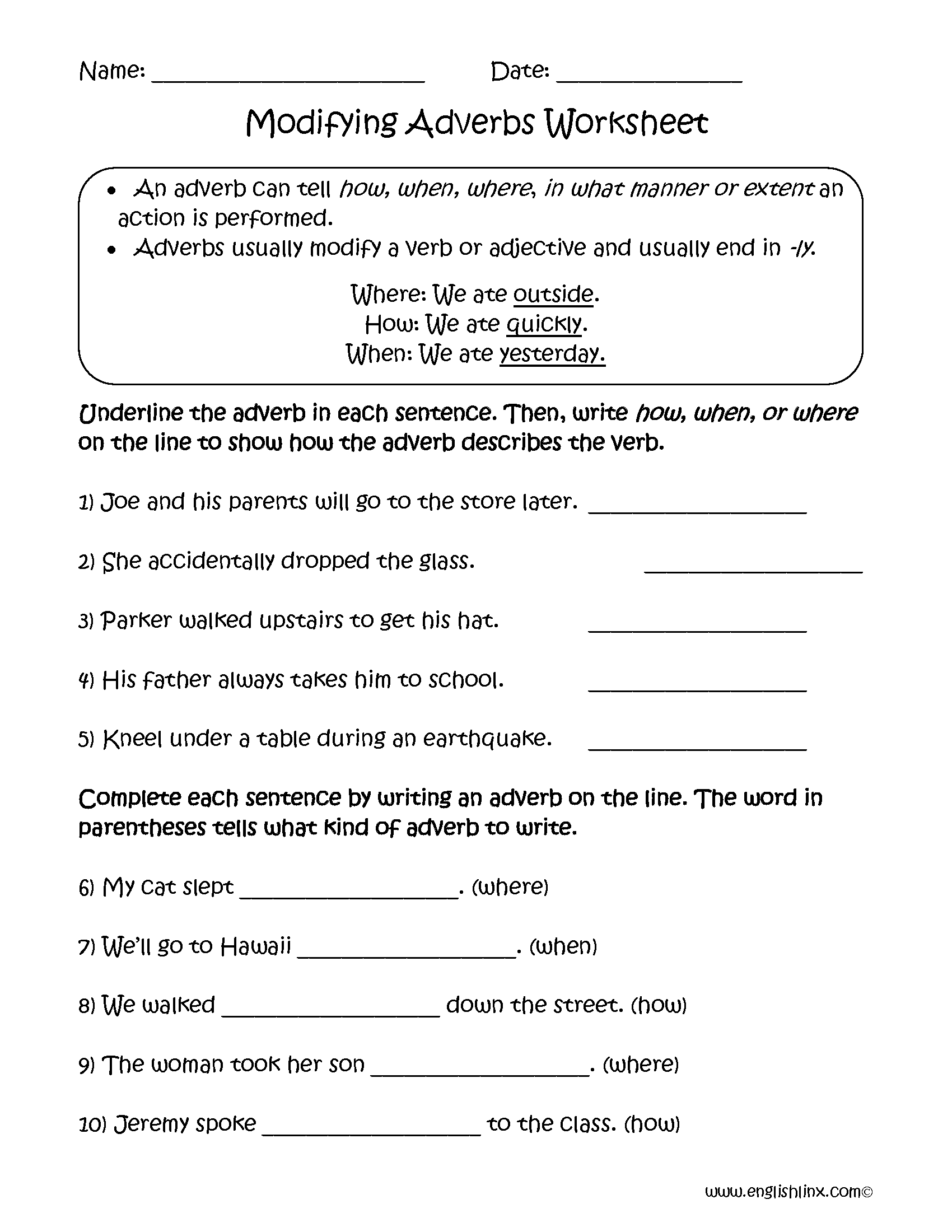 Adverbs Worksheets Comparative And Superlative Adverbs Worksheets Adverbs Worksheets Comparative And Superlative Adverbs Worksheets