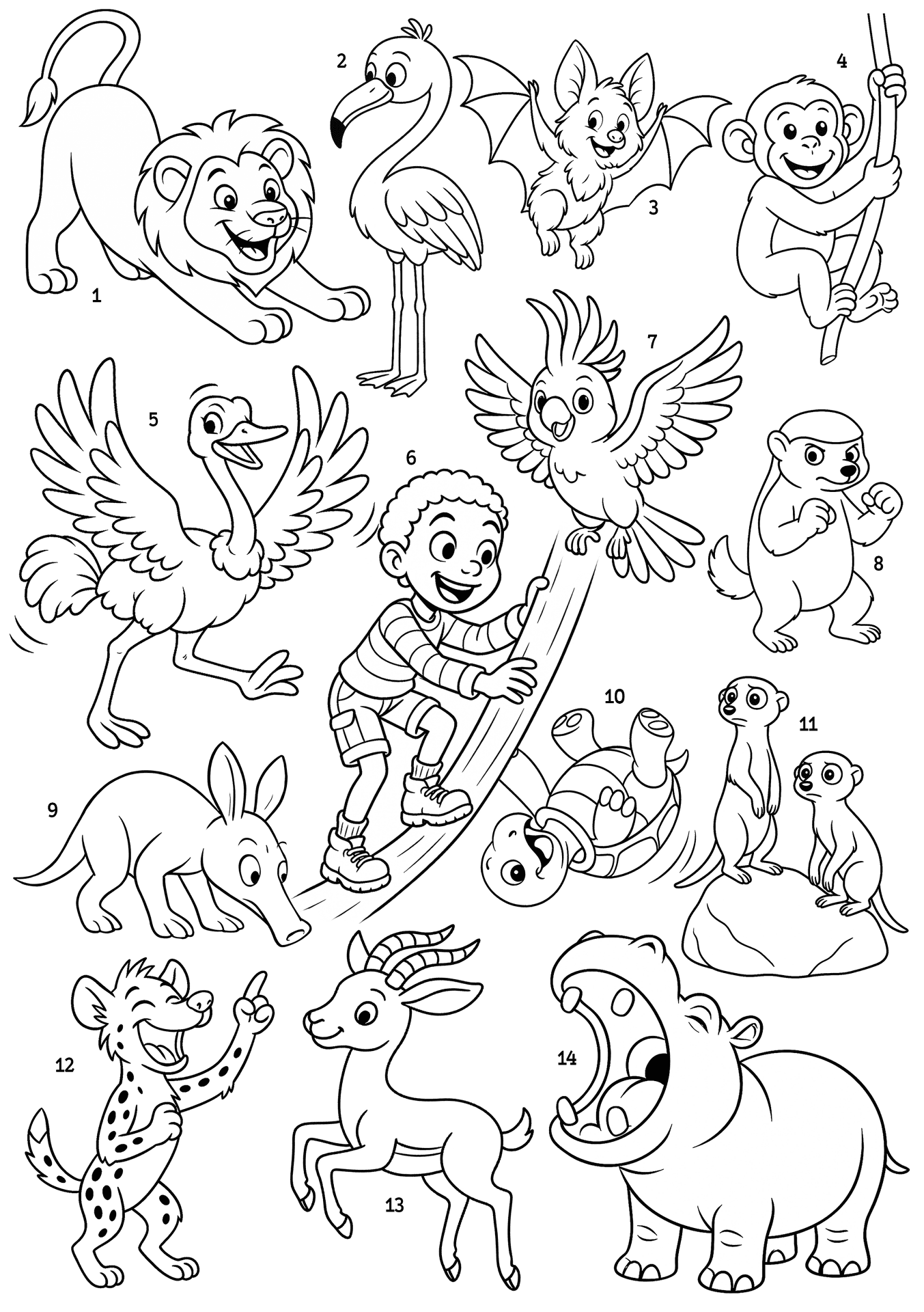 African Jungle Find And Color Worksheet Coloring Page Free Printable African Jungle Find And Color Worksheet Coloring Page Free Printable